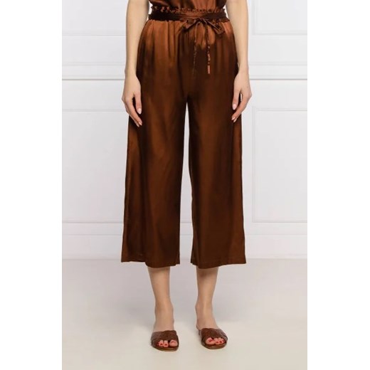 Pinko Satynowe spodnie ANIMA FRAGILE 1 | Palazzo | z dodatkiem jedwabiu ze sklepu Gomez Fashion Store w kategorii Spodnie damskie - zdjęcie 172936723