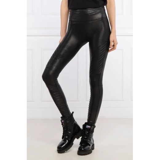 Spanx Legginsy Faux Leather Moto | Slim Fit | high waist ze sklepu Gomez Fashion Store w kategorii Spodnie damskie - zdjęcie 172940283