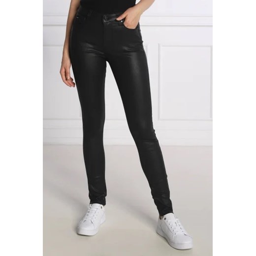 Pepe Jeans London Woskowane spodnie REGENT | Skinny fit | high waist ze sklepu Gomez Fashion Store w kategorii Spodnie damskie - zdjęcie 172943564