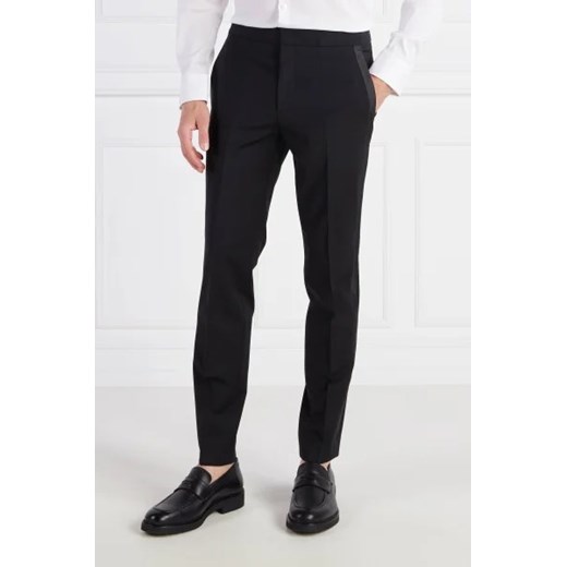 HUGO Wełniane spodnie Hesten224E1X | Extra slim fit ze sklepu Gomez Fashion Store w kategorii Spodnie męskie - zdjęcie 172976150