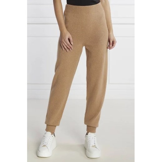 TWINSET Wełniane spodnie dzianinowe | Regular Fit | z dodatkiem kaszmiru ze sklepu Gomez Fashion Store w kategorii Spodnie damskie - zdjęcie 172979403