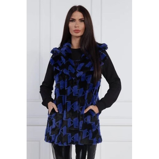 Karl Lagerfeld Kamizelka Faux Fur Monogram Gilet | Regular Fit Karl Lagerfeld XS wyprzedaż Gomez Fashion Store