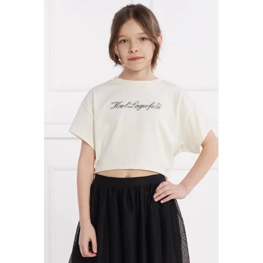Karl Lagerfeld Kids T-shirt | Cropped Fit ze sklepu Gomez Fashion Store w kategorii Bluzki dziewczęce - zdjęcie 172994264