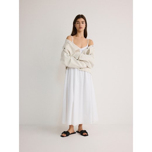 Reserved - Bawełniana sukienka maxi - złamana biel ze sklepu Reserved w kategorii Sukienki - zdjęcie 172997723