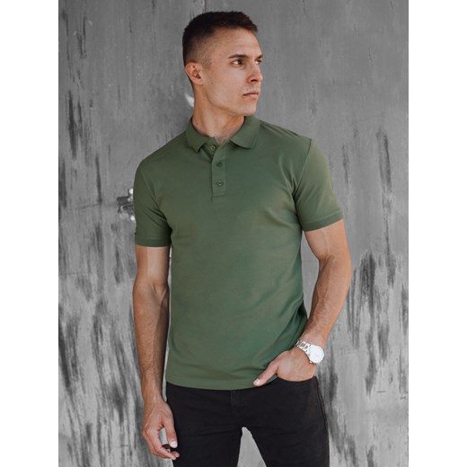 Koszulka męska polo zielona Dstreet PX0611 ze sklepu DSTREET.PL w kategorii T-shirty męskie - zdjęcie 173000334
