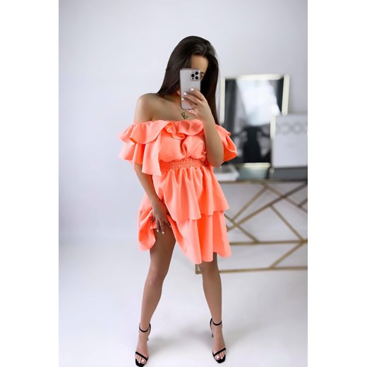 sukienka hiszpanka valentina by mielczarkowski polski produkt - neon morela Mielczarkowski uniwersalny STYLOWO