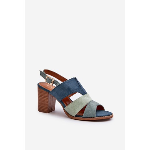 Damskie Sandały Obcas Słupek Niebieskie Qutima 24SD35-7080 39 ZAZOO