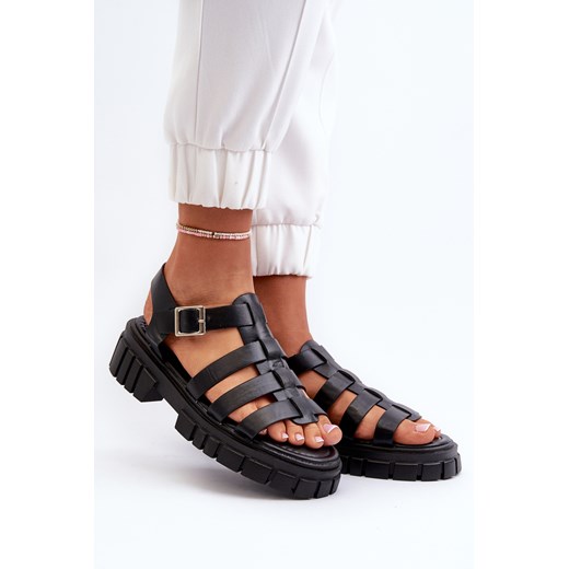 Sandały Damskie Rzymianki Czarne Rosarose N75-4 ze sklepu ZAZOO w kategorii Sandały damskie - zdjęcie 173003664
