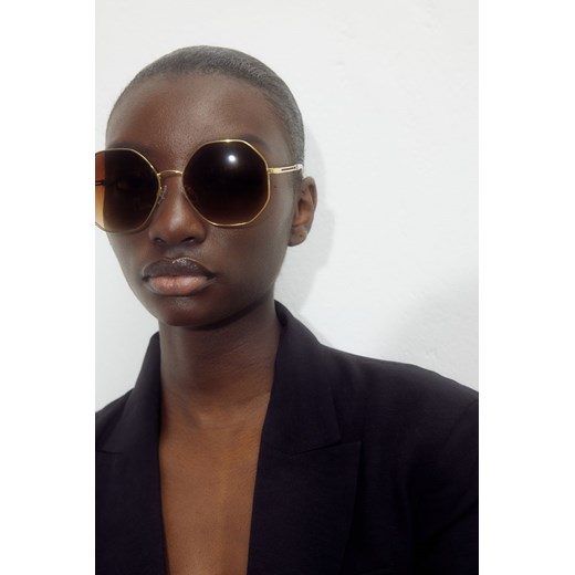 H & M - Okulary przeciwsłoneczne w wąskich oprawkach - Brązowy ze sklepu H&M w kategorii Okulary przeciwsłoneczne damskie - zdjęcie 173004783