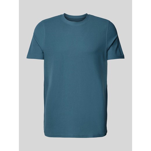 T-shirt z prążkowanym okrągłym dekoltem ze sklepu Peek&Cloppenburg  w kategorii T-shirty męskie - zdjęcie 173004873