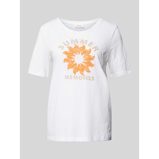 T-shirt z nadrukiem ze sloganem ze sklepu Peek&Cloppenburg  w kategorii Bluzki damskie - zdjęcie 173004902