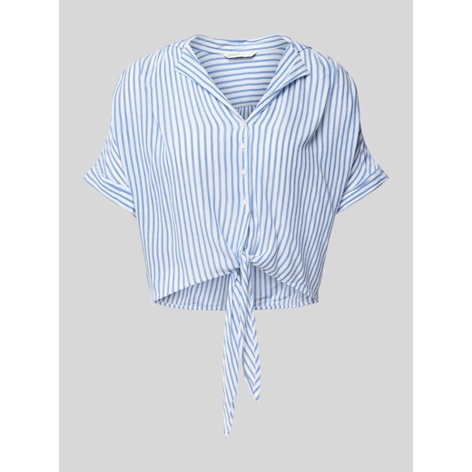Bluzka koszulowa krótka z fakturowanym wzorem model ‘PAULA’ ze sklepu Peek&Cloppenburg  w kategorii Koszule damskie - zdjęcie 173004990