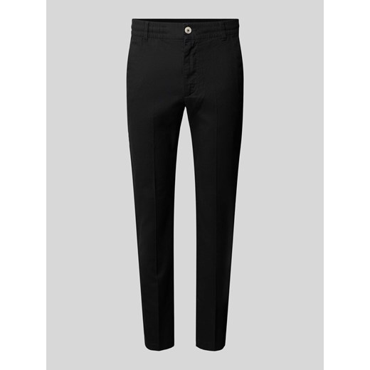 Spodnie lniane o kroju relaxed tapered fit w kant ze sklepu Peek&Cloppenburg  w kategorii Spodnie męskie - zdjęcie 173005023