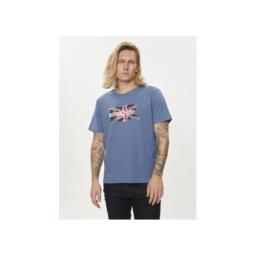 Pepe Jeans T-Shirt Clag PM509384 Niebieski Regular Fit ze sklepu MODIVO w kategorii T-shirty męskie - zdjęcie 173011054