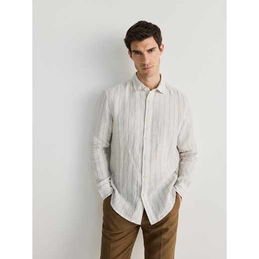 Reserved - Lniana koszula regular fit - wielobarwny ze sklepu Reserved w kategorii Koszule męskie - zdjęcie 173012931
