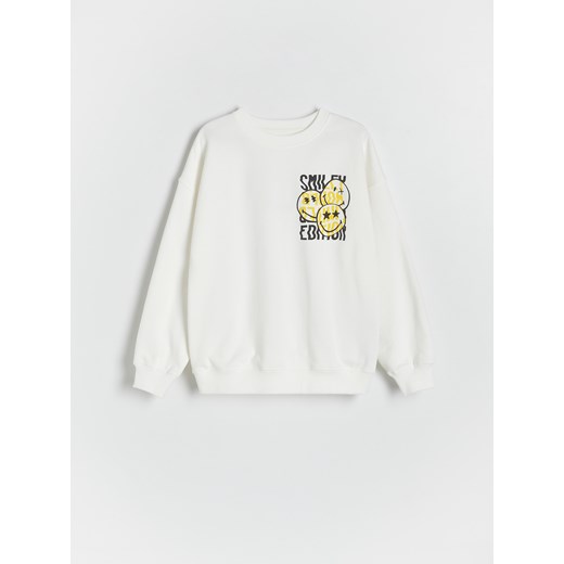 Reserved - Bluza ovesize SmileyWorld - złamana biel Reserved 146/152 (10-11 lat) Reserved