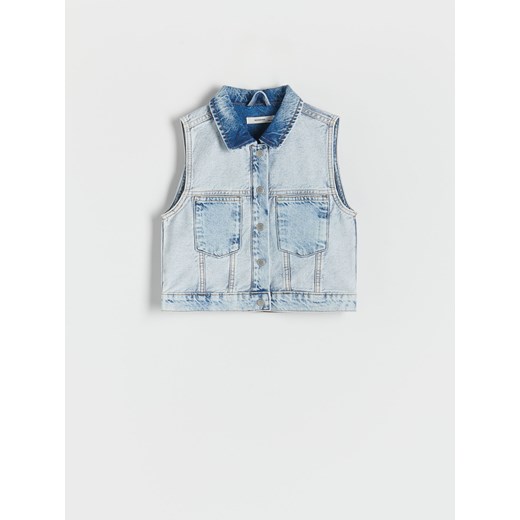 Reserved - Jeansowa kamizelka - niebieski ze sklepu Reserved w kategorii Kamizelki dziewczęce - zdjęcie 173013121