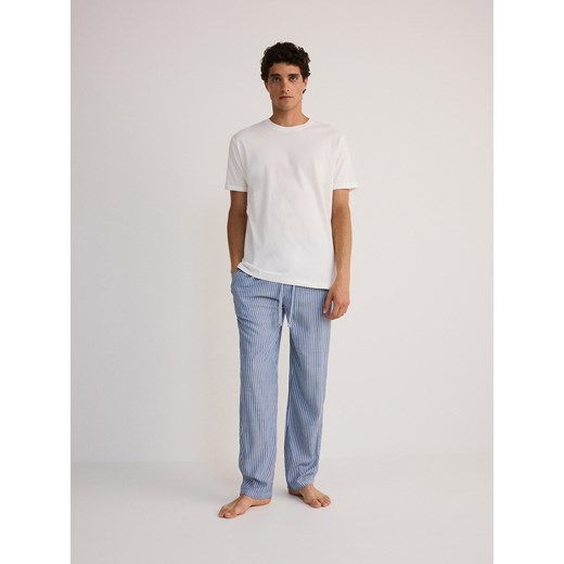 Reserved - Spodnie piżamowe z wiskozy - jasnoniebieski ze sklepu Reserved w kategorii Piżamy męskie - zdjęcie 173014484