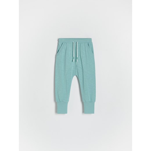 Reserved - Bawełniane spodnie - miętowy ze sklepu Reserved w kategorii Spodnie i półśpiochy - zdjęcie 173014663