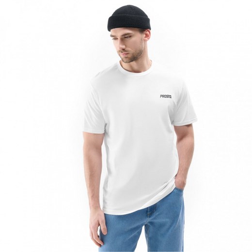 Męski t-shirt z nadrukiem Prosto Classh - biały S Sportstylestory.com
