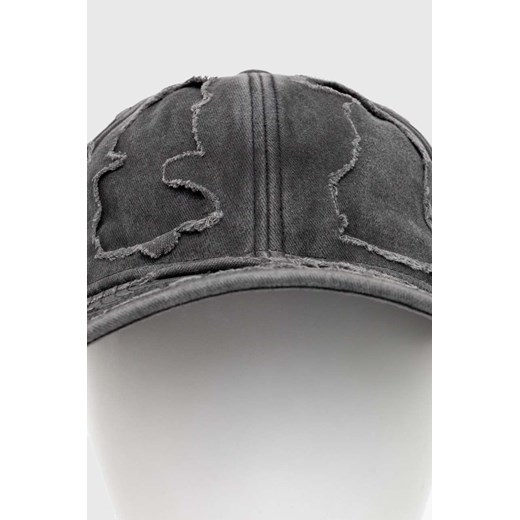 VETEMENTS czapka z daszkiem bawełniana Destroyed Cap kolor czarny gładka Vetements One Size PRM