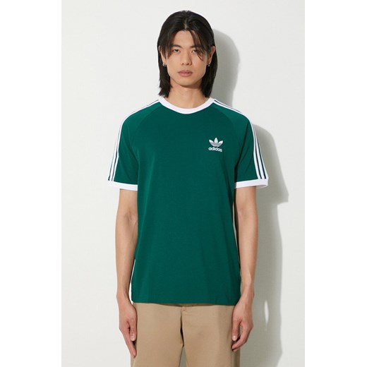 adidas Originals t-shirt bawełniany 3-Stripes Tee męski kolor zielony z aplikacją IM9387 ze sklepu PRM w kategorii T-shirty męskie - zdjęcie 173015571