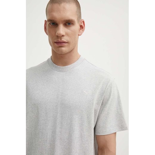 Puma t-shirt bawełniany  MMQ męski kolor szary gładki 624009 ze sklepu PRM w kategorii T-shirty męskie - zdjęcie 173015593