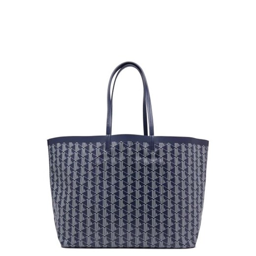 Lacoste shopper bag duża z nadrukiem na ramię ze skóry ekologicznej na wakacje