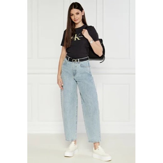 Bluzka damska Calvin Klein z okrągłym dekoltem z krótkimi rękawami 
