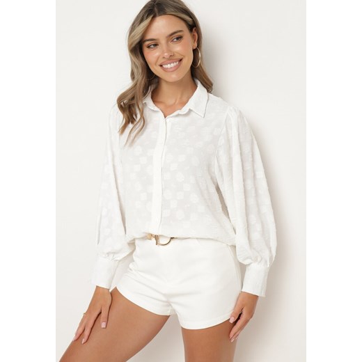 Biała Koszula z Guzikami i Kołnierzem Noleito ze sklepu Born2be Odzież w kategorii Koszule damskie - zdjęcie 173020360