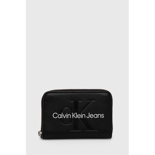 Calvin Klein Jeans portfel damski kolor czarny K60K612255 ze sklepu ANSWEAR.com w kategorii Portfele damskie - zdjęcie 173021241