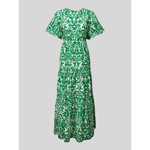 Sukienka zielona Yas maxi w abstrakcyjne wzory 