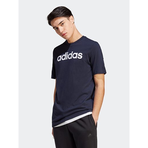 T-shirt męski Adidas z napisem z krótkimi rękawami sportowy 