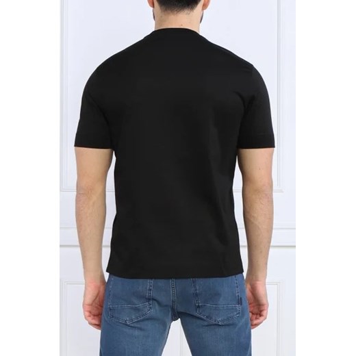 Emporio Armani t-shirt męski czarny z bawełny z krótkim rękawem 