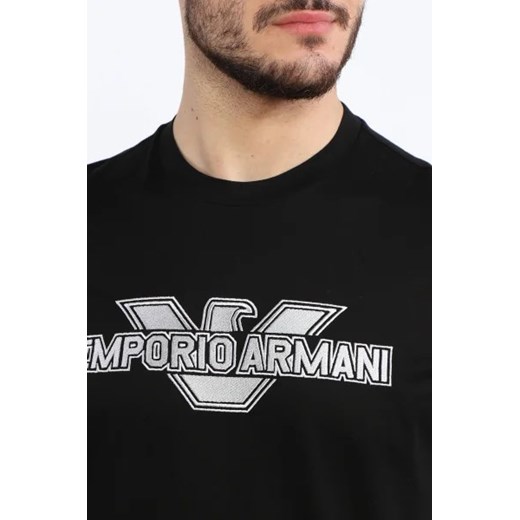 T-shirt męski Emporio Armani czarny z bawełny 