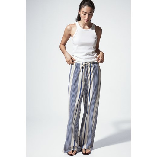 H & M - Szerokie spodnie bez zapięcia - Niebieski ze sklepu H&M w kategorii Spodnie damskie - zdjęcie 173027232