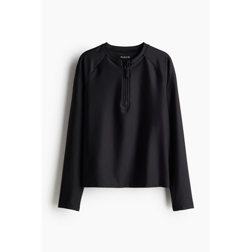 H & M - Top kąpielowy z długim rękawem - Czarny ze sklepu H&M w kategorii Bluzki dziewczęce - zdjęcie 173027234