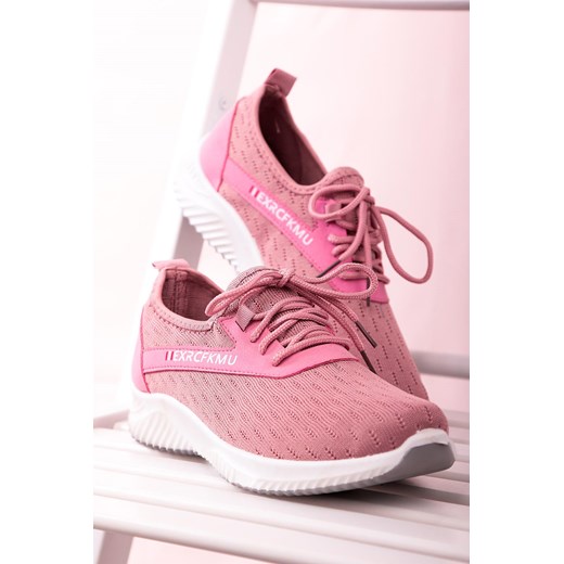 Różowe buty sportowe sznurowane Casu 204/7P ze sklepu Casu.pl w kategorii Buty sportowe damskie - zdjęcie 173027323