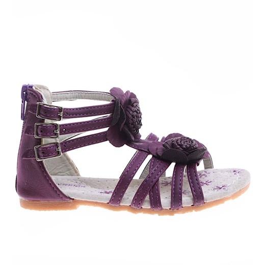 Fioletowe sandały dziewczęce z suwakiem /A8-2 16310 T195/ ze sklepu Pantofelek24.pl w kategorii Sandały dziecięce - zdjęcie 173030214