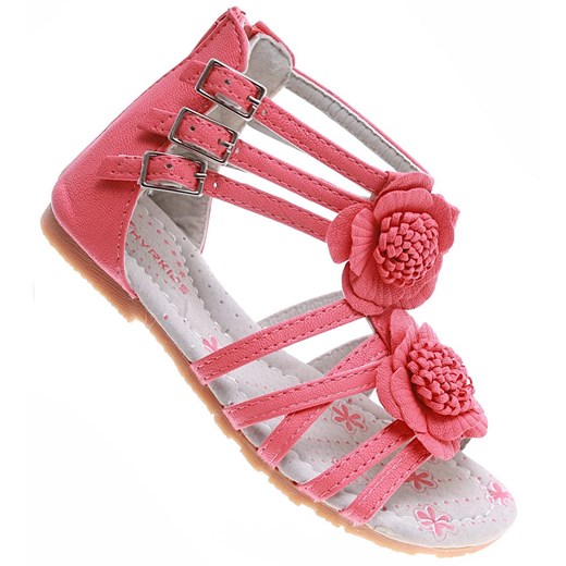 Arbuzowe sandały dziewczęce z suwakiem /F6-2 16312 T195/ ze sklepu Pantofelek24.pl w kategorii Sandały dziecięce - zdjęcie 173030222