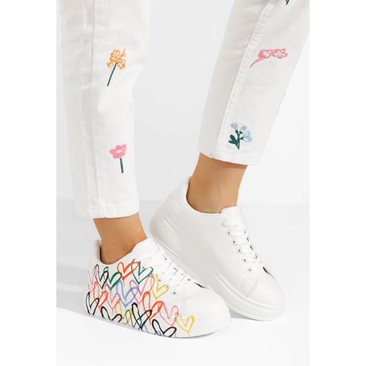 Białe sneakersy damskie Carlina ze sklepu Zapatos w kategorii Trampki damskie - zdjęcie 173031423