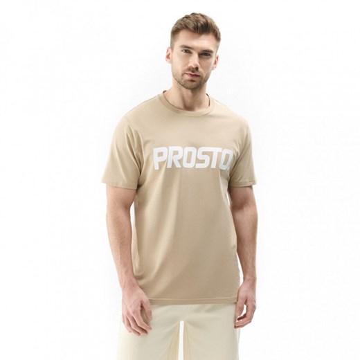 Męski t-shirt z nadrukiem Prosto Biglog - beżowy S Sportstylestory.com