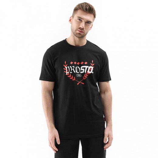 Męski t-shirt z nadrukiem Prosto Huffle - czarny L Sportstylestory.com