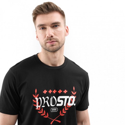 Męski t-shirt z nadrukiem Prosto Huffle - czarny S Sportstylestory.com