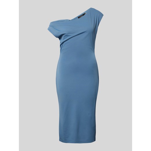 Sukienka niebieska Ralph Lauren dopasowana wiosenna midi z krótkim rękawem 