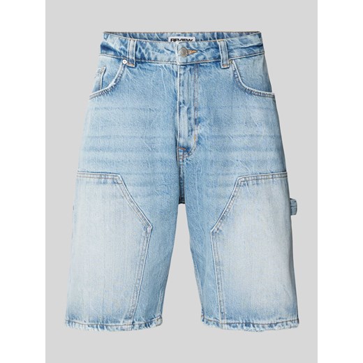 Szorty jeansowe z efektem znoszenia ze sklepu Peek&Cloppenburg  w kategorii Spodenki męskie - zdjęcie 173032272