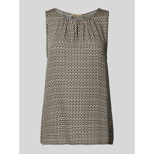Top bluzkowy z wycięciem w kształcie łezki model ‘WOVEN’ ze sklepu Peek&Cloppenburg  w kategorii Bluzki damskie - zdjęcie 173032310