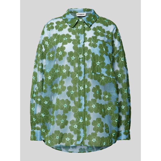 Bluzka z półprzezroczystego materiału z kwiatowym wzorem ze sklepu Peek&Cloppenburg  w kategorii Koszule damskie - zdjęcie 173032342