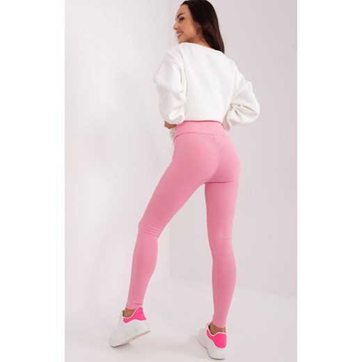 Prążkowane legginsy damskie różowe EM-LG-780.11, Kolor różowy, Rozmiar uniwersalny, FactoryPrice ze sklepu Primodo w kategorii Spodnie damskie - zdjęcie 173033204