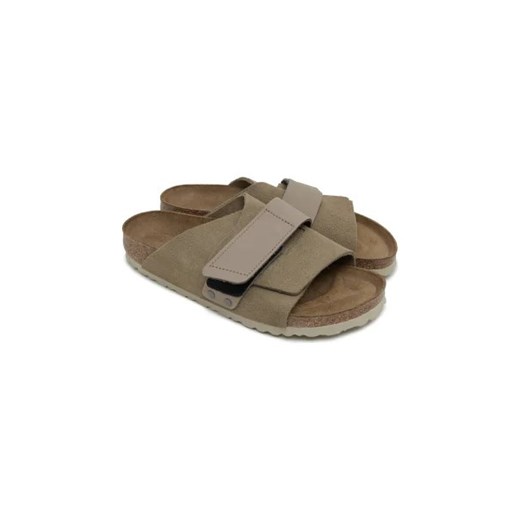 Birkenstock Skórzane klapki Kyoto VL Taupe 38 Gomez Fashion Store